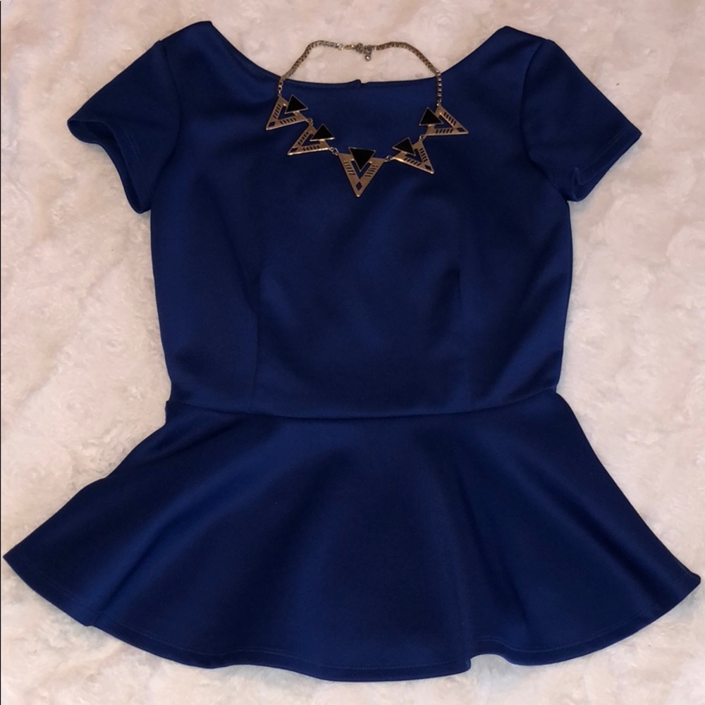 Royal blue peplum top